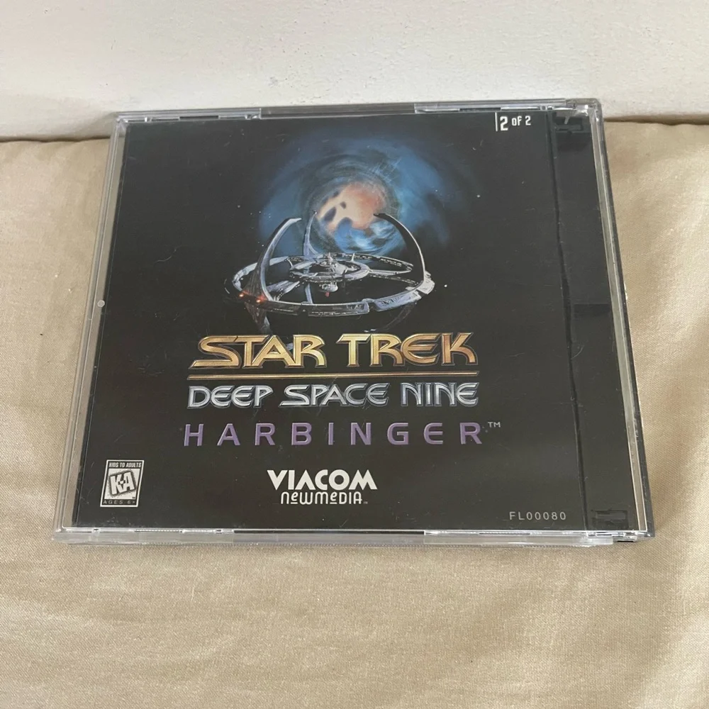 ⭐️ Star Trek Deep Space Nine Harbinger CD 1995 Viacom 2 Discs PC CD-ROM Rare